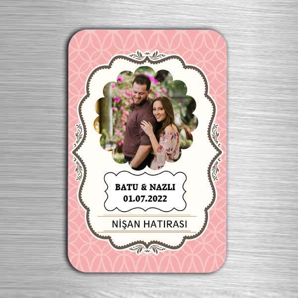 İsme Özel Fotoğraflı Nişan Hatırası Magnet