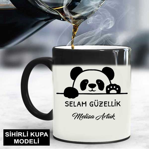 İsme Özel Selam Güzellik Panda Kupa Bardak