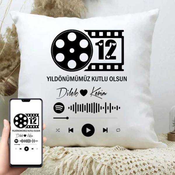 Yıl dönümümüz Kutlu Olsun Spotify Ses İzi Yastık